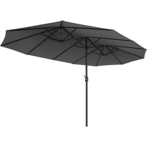 Parasols 460 x 270 cm, extra grote parasol, tuinparasol, UV-bescherming tot UPF 50+, terrasparasol, met zwengel, markt, tuin, balkon, buiten, zonder statief - grijs - Songmics -GPU36GY