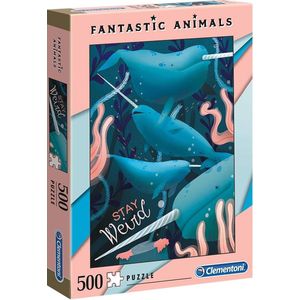 Clementoni Legpuzzel - Fantastic Animals - Narwal - 500 Stukjes, puzzel volwassenen