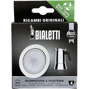 Bialetti Filterplaatje + Siliconen Ring - voor 4 kops RVS percolators