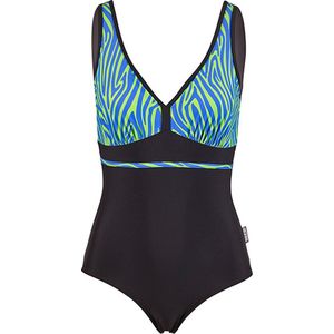 BECO zebra vibes badpak - C-cup - blauw/groen - maat 46