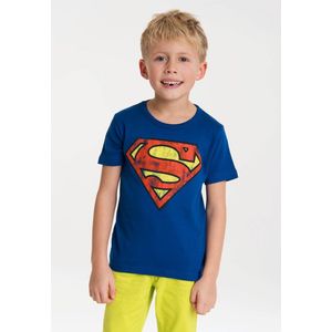 Superman logo DC Comics Logoshirt kinder t-shirt azuurblauw - Logoshirt - 140/152