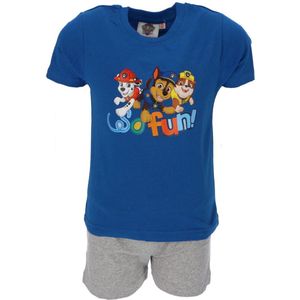 Paw Patrol Pyjama - Shortama - Maat 122/128 - Katoen - Blauw/Grijs - Jongens