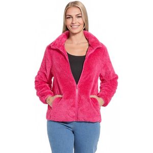 Jas van imitatiebont met opstaande kraag, lange mouwen