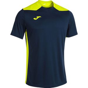 Joma Championship VI Shirt Korte Mouw Dames - Marine / Fluogeel | Maat: L