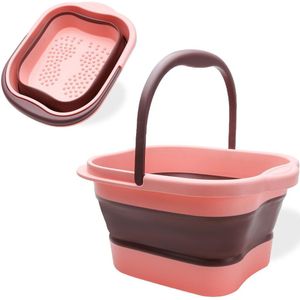 EXCITAT Voetbad - Opvouwbaar - Draagbaar voetenbad - met handvat - 120 massagepunten - Roze - 13L