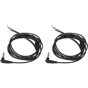 Zeynomax - 2 Stuks Vervangende 35 Mm Open Einde Mannelijke Plug - Hoofdtelefoon Connector Met Microfoon - Oortelefoon Reparatiekabel voor Doe-het-zelf - Mannelijke Draad - 12 M - Vervanging