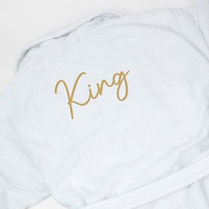 Badjas - HOGE KWALITEIT - KING - badmantel - badjas man - badjas heren - badstof - 100% katoen - huwelijk - trouw - cadeau - kado - vaderdag - verjaardag - pensioen - papa - Kerst - maat S/M