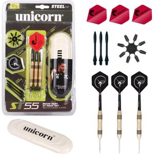 Unicorn Michael Smith dartset - dartpijlen – dart shafts – dart flights – dartpijlen 21 gram – brass – dart case - darts