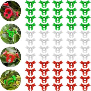 Plantenclips van kunststof (groot formaat 60 stuks groen + rood + wit)