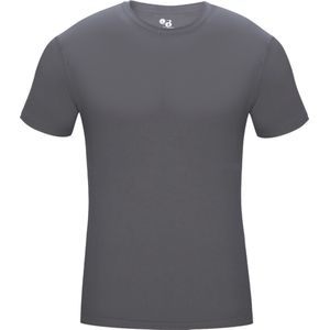 BADGER SPORT - Shirt Met Korte Mouwen - Pro Compression - Diverse Sporten - Volwassenen - Polyester/Elastaan - Heren - Ronde Hals - Ondershirt - Zweet Afvoerend - Donkergrijs - X-Large