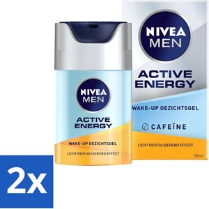 2 x NIVEA MEN - Active Energy - Wake-up Gezichtsgel met Cafeïne - 50 ml -