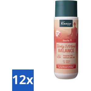 12 x Kneipp - Douchegel - Body & Mind Balance - 200 ml - Douchegel - Iris - Vetiver - Ontspannend - Kalmerend