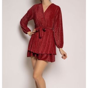 Glitter jurk | rood | maat M/L