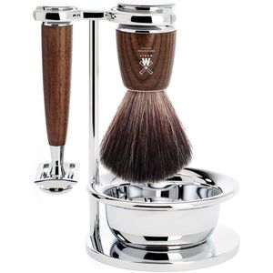 Muhle Scheerset - Rytmo - Safety Razor - Fibre - Essenhout (4-delig)