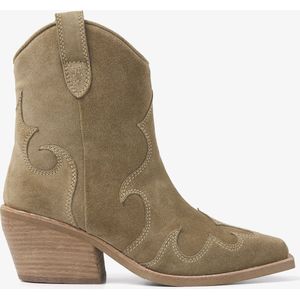 VIA VAI Eveline Riley Enkellaarsjes dames - Beige Groen - Maat 42