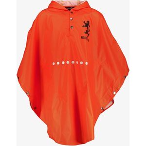 Mountain Peak oranje EK poncho kinderen - Maat 134/140 - Winddicht en waterafstotend - Ademend materiaal