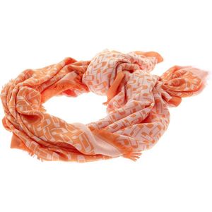 GUESS Sjaal Belle Vintage Scarf Orange Logo Oranje