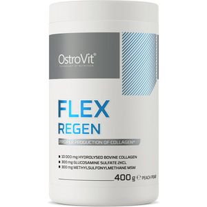 OstroVit Flex Regen 400g - Gewrichten - Botten - Comprehensive Joint and Bone Support with - Collagen - MSM, Glucosamine, Calcium, Magnesium, Vitamin C, B6, K2, and D3 in a Delicious peach-pear Flavor