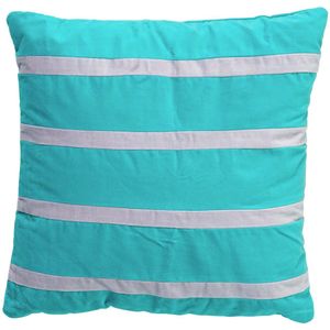 Dutch Decor PEMM - Sierkussen velvet 45x45 cm - aquarelle - blauw - paarse streepjes - Inclusief binnenkussen
