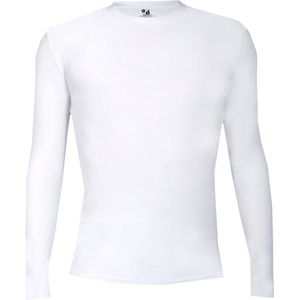 Badger Sports - Pro Compression - Ondershirt - Lange Mouw - Ronde Hals - Jeugd - Wit - Jeugd XL