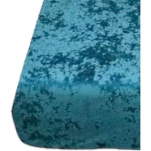 Velvet Couture - Crushed Velvet Hoeslaken - 180x200 - 30CM Hoekhoogte - Petrol