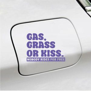 Bumpersticker - Gas Grass Or Kiss - 10x14 - Paars