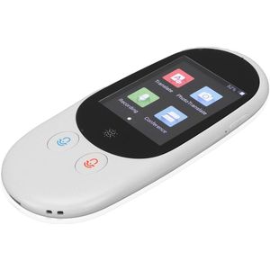 Taalvertalerapparaat, Klassiek Taalvertalerapparaat, 2,4 Inch Touchscreen Realtime Tweerichtingsvertaling Draagbare Intelligente Stemvertaler voor Oordopjes, Tweerichtingsstem, Tekst en Foto(Wit)