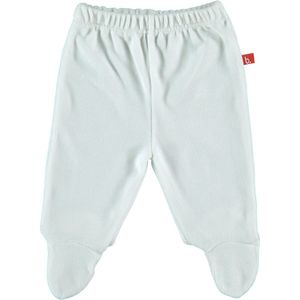 Limobasics baby broekje velours met voet wit biologisch katoen - maat 62