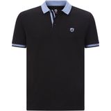 Poloshirt LAVRANS zwart lichtblauw