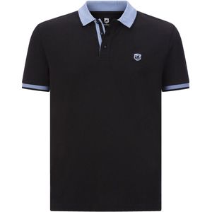 Poloshirt LAVRANS zwart lichtblauw