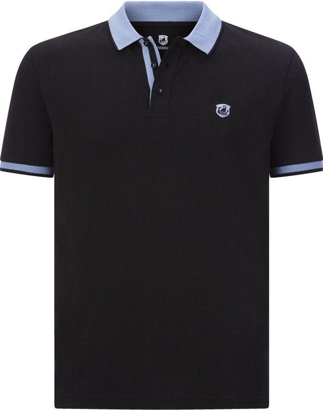 Poloshirt LAVRANS zwart lichtblauw