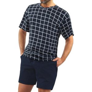 Korte katoenen pyjama voor heren met korte mouwen en broek