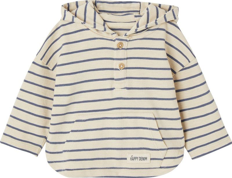 Vertbaudet - Gestreept T-shirt - Jongensbaby - Met Capuchon