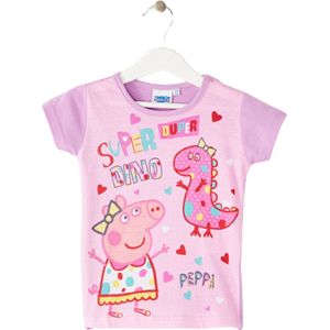 Peppa Pig / Peppa Big T-shirt - Super Dino - Lila - Maat 110