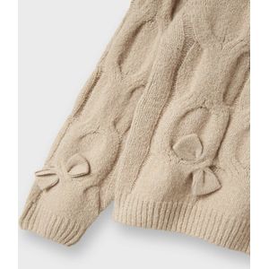 Gebreide Trui - Regular Fit - Ronde Hals - Lange Mouwen - Strik