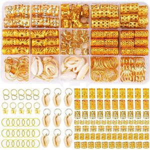 JGS Premium - Haarsieraden voor Vlechten Vintage Dreadlocks Kralen Gouden Ringen Schelpvormen