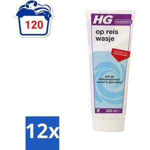 HG - Wasruimte - Op-Reis-Wasje - Voor Hand & Machine Wasjes - 200 ml - Voordeelverpakking - 12 stuks