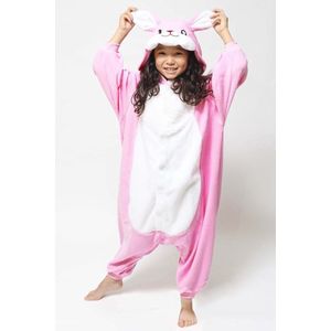 KIMU Onesie Roze Konijn Pakje - Maat 68-74 - Konijnenpak Kostuum Haas Pak - Hazenpak Peuter Fleece Zacht Huispak Pyjama Pyjama Meisje Festival