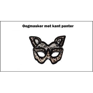 Oogmasker panter met kant luxe - thema feest party festival carnaval masker