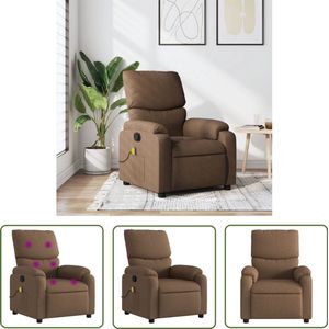vidaXL Massagestoel Bruin - Verstelbare Massagestoel - Massagestoel verstelbaar stof bruin - Massagestoel Stof - Relaxstoel - Lounge Stoel