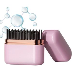 Draadloze Stijltang – 3 Temperatuurniveaus – Wordt Binnen 20 Seconden Heet – Met Temperatuurweergave – Zachte Haarverzorging – Compact & Draagbaar – Roze Reis Stijltang