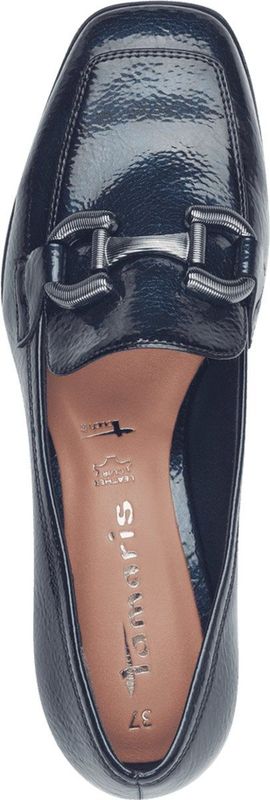 Tamaris - Trotteur - Loafers - Blauw - 35 mm Plateau met Blokhak