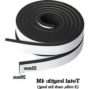 Zelfklevende weerstrip schuimtape 25 mm (B) x 20 mm (T) zwart - tochtstopper deurraam - geluiddichte afdichting - 2 rollen 4 m