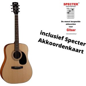 Cort Akoestische gitaar met handige akkoordenkaart Naturel