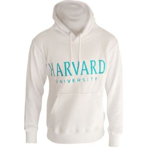 Harvard"" Hoodie Blue | Maat 164 | Trui Met Capuchon/Kap | Sweater | Wit | Blauwe letters