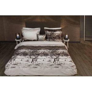 HNL Refined Satin Mandisa Dekbedovertrek - Litsjumeaux XL - 260x200/220 cm - Taupe