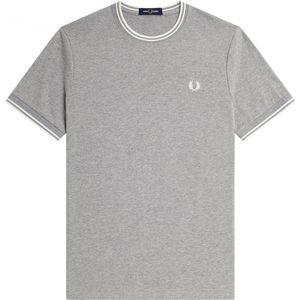 SINGLES DAY! Fred Perry - T-shirt M1588 Grijs - Heren - Maat XL - Modern-fit