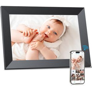 Digitale Fotolijst Wi-Fi 10,1 Inch met HD Touchscreen - Delen van Foto's en Video's, Weer, Klok en Alarm via Gratis App