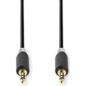 Nedis Stereo-Audiokabel - 3,5 mm Male - 3,5 mm Male - Verguld - 2.00 m - Rond - Antraciet - Doos