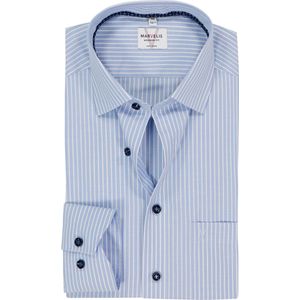 MARVELIS - Modern Fit - Overhemd - Lichtblauw Gestreept - Strijkvrij